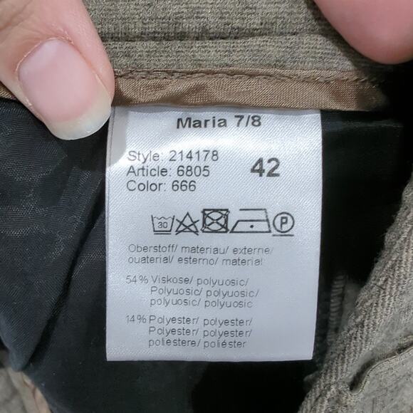 Raffaello Rossi Womens Dress Pants Maria 7/8 Size 42 US 12 Trouser Brown Tan - Picture 5 of 8